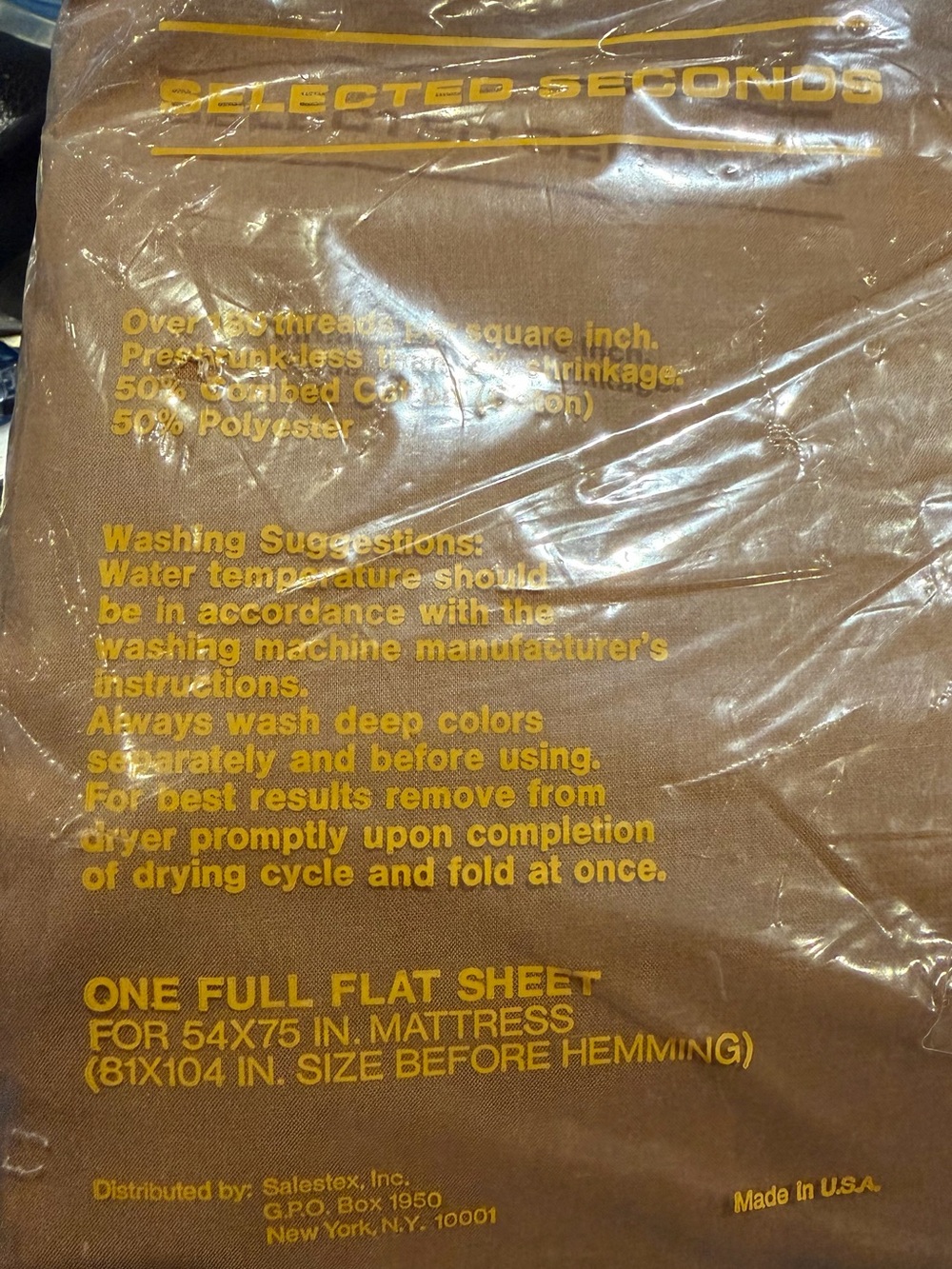 One Full Flat Sheet - Brown